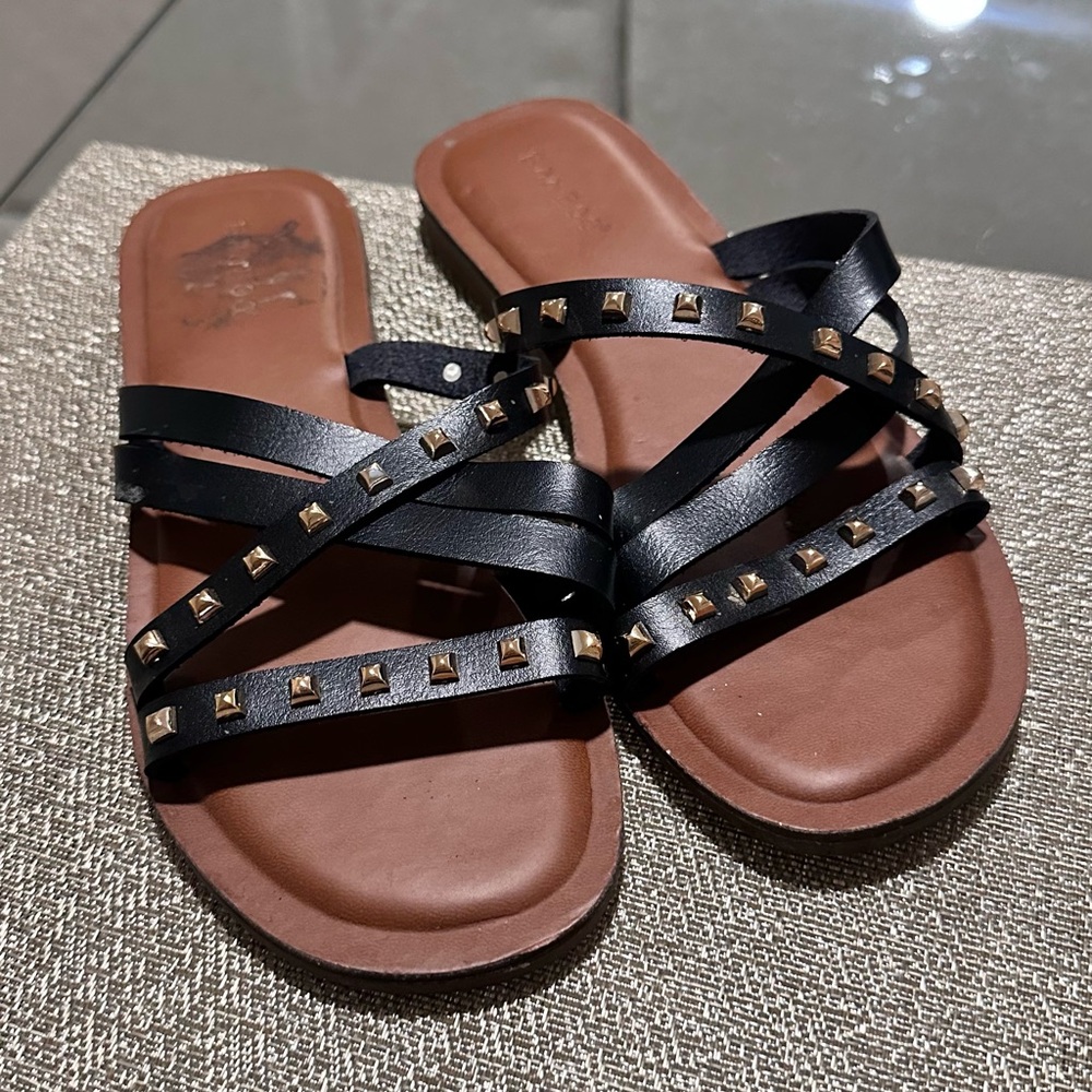 Black Studded Women's Sandals